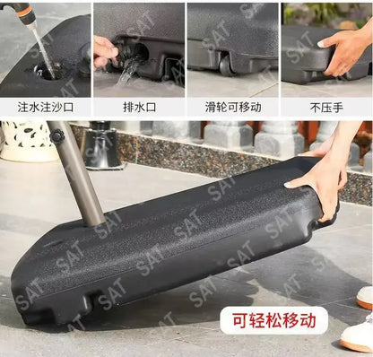 -Three-headed Parasol Outdoor Courtyard Leisure Umbrella With Big Umbrella Set Outside And Big Umbrella Stall Outdoor Garden