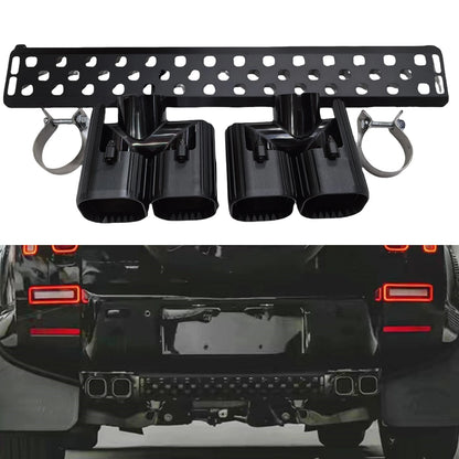 For Land Rover Defender 90 110 130 3.0L 2020-2025 Rear Bumper Lower Guard Plate Grille Mesh Cover Panel+Muffler Tip Exhaust Pipe