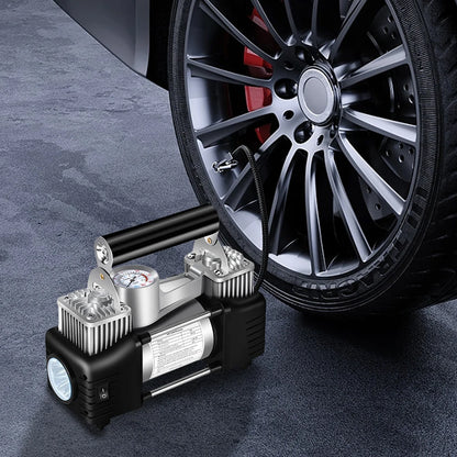 12V Portable Dual Cylinder Air Pump Heavy Duty Car Truck Air Compressor 150PSI Car Digital Tyre Inflator Tyre Inflatable Pump