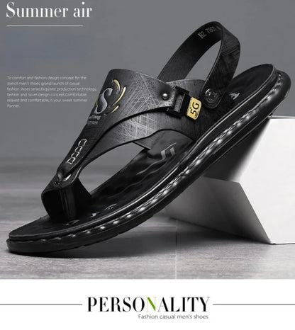 Sandals for Men High Quality Cow Leather Sandals Outdoor Casual Sport Sandals Anti Slip Beach Slippers for Men Summer Slippers