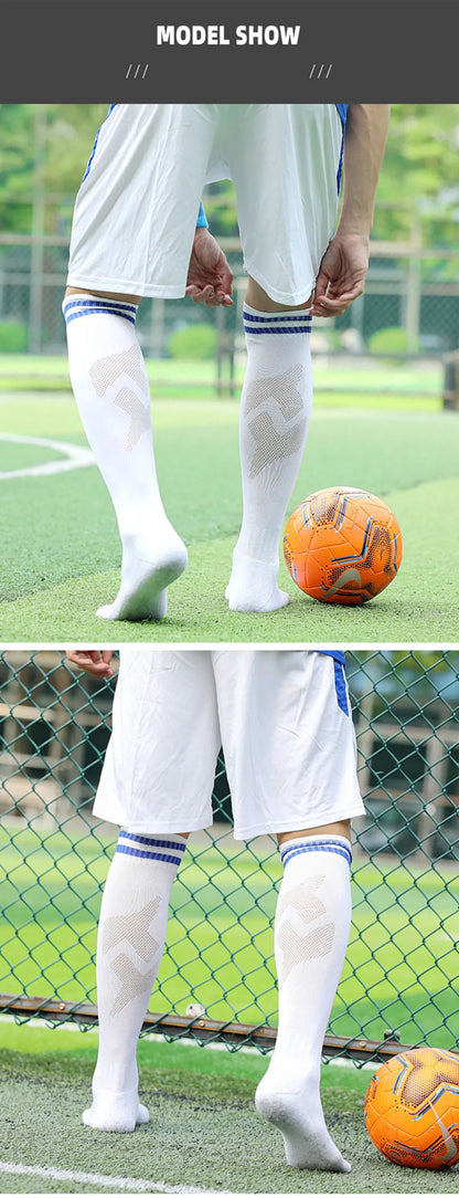 Loogdeel Kids Youth Adult Soccer Socks Stripe Knee High Softball Baseball Sports Socks Breathable Football Socks for Men Women