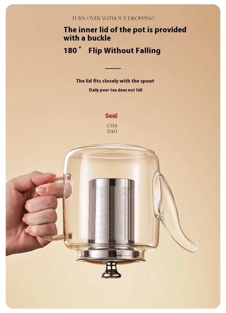 GIANXI Tea Teapot Household Large Capacity Glass Tea Maker Tea Separation Thickened High Temperature Tea Set Single Pot