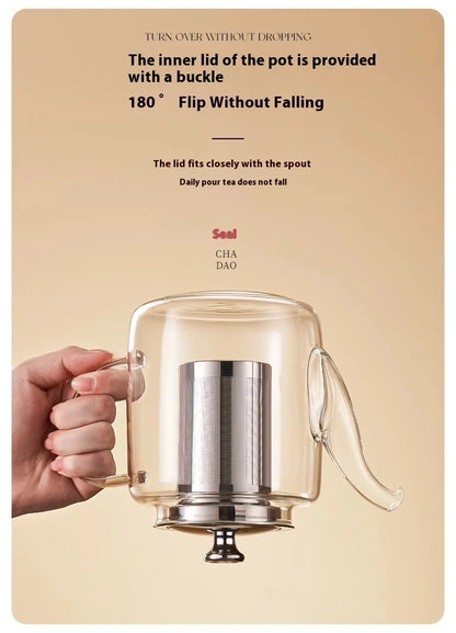 GIANXI Tea Teapot Household Large Capacity Glass Tea Maker Tea Separation Thickened High Temperature Tea Set Single Pot