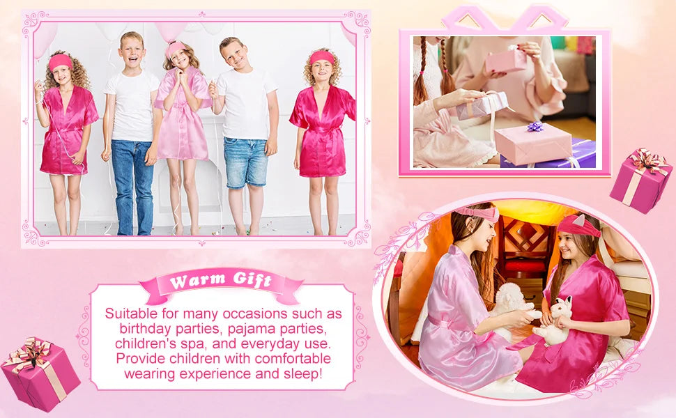 40 Pcs Girls Spa Party Supplies 10 Birthday Squad Princess Robe 10 Tote Bags 10 Headbands 10 Spa Masks for Birthday