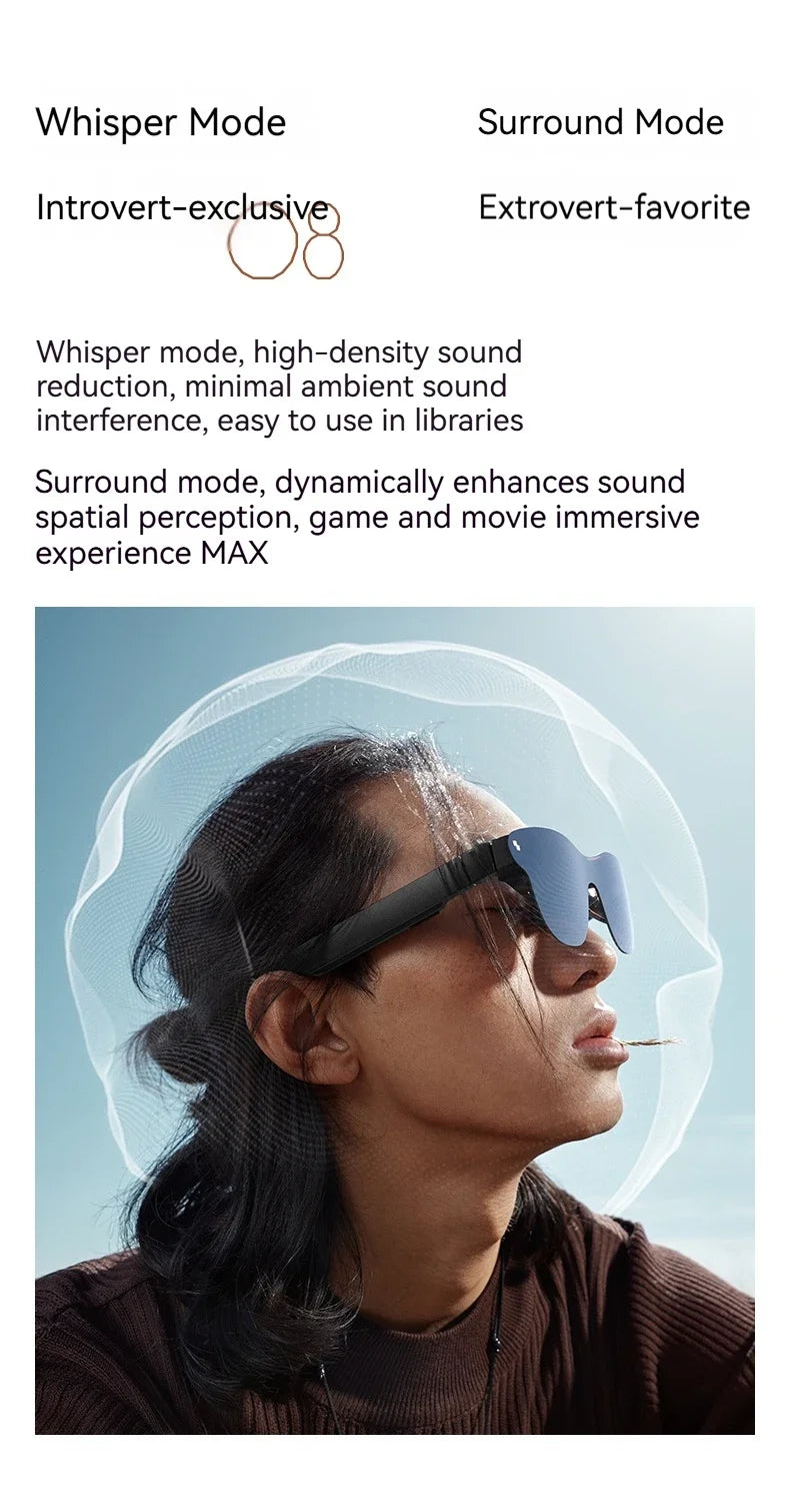 Rayneo Air 4 Pro HDR10 Smart AR Glasses 3G Voice Control IPX-5 Waterproof 4K Video Capture Head-Mounted XR Support DP Agreement