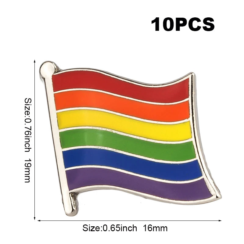 10pcs a lot Philadelphia Pride Badges LGBT Pin Metal Rainbow Badge Pins Gay Pride Lapel Pinback