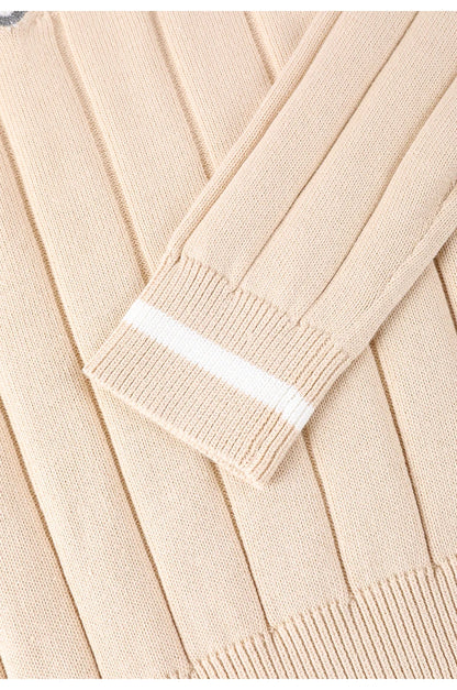 BY4521246 Women's Luxurious V-Neck Long Sleeve Sweater 100% Cotton Casual Knitted Pullover Fall Winter 2025
