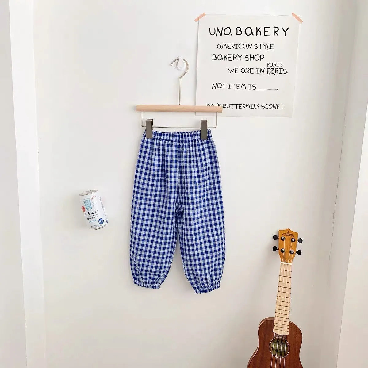 73-120CM Plaid Trousers Summer Girls New Style Harlan Pants Children Fashion Versatile Pants Thin Cotton Mosquito Proof Pants