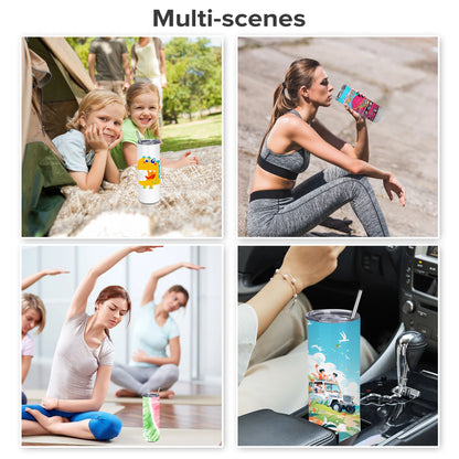 Sublimation Tumblers Blanks 20 oz 25 Pack Skinny Straight Tumblers Bulk Stainless Steel Insulated Sublimation Cups with Lid and