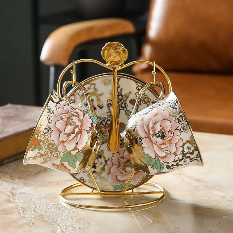 900ML European British Teapot  Porcelain High-Capacity Tea Pot With Filter Luxury Teaware Heat Resistant Kettle Pot Ceramic