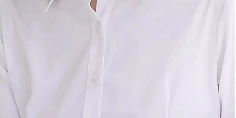Professional White Shirt Women Office Lady Slim Fit Formal Blouse Woman Daily Commuter Simple Versatile Square Collar Base Shirt