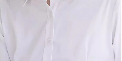Professional White Shirt Women Office Lady Slim Fit Formal Blouse Woman Daily Commuter Simple Versatile Square Collar Base Shirt