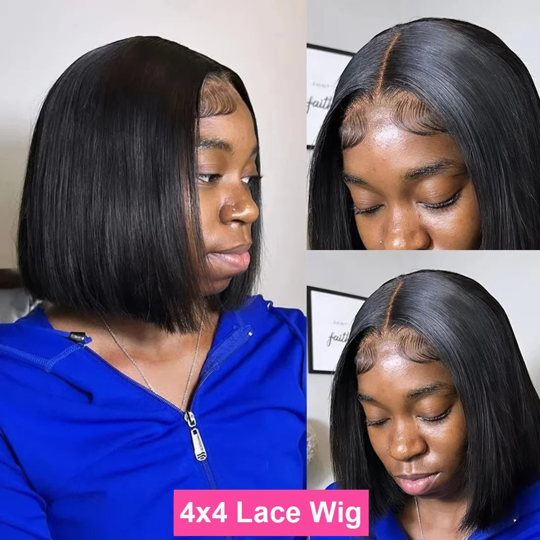 200Density Straight Short Bob 5x5 HD Lace Front Human Hair Wigs 4x4 Lace Closure Wig Brazilian Black Wig For Women Cheap On Sale