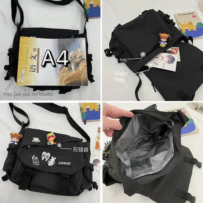 Vintage Postman Bag Versatile Handsome Work Style Art Shoulder Bag for Men and Women Crossbody Bag