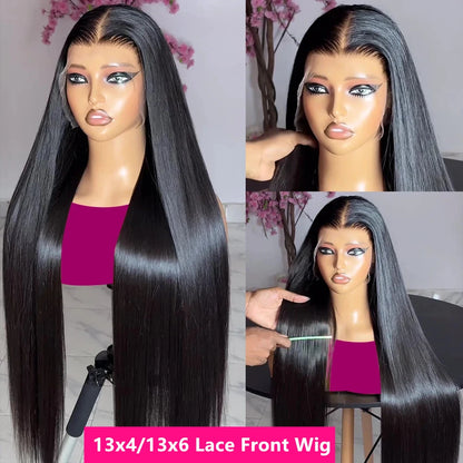 Straight 13x6 Lace Front Human Hair Wigs 360 Transparent Full Lace Wig 4x4 5x5 Lace Glueless Wigs For Black Women 30 40 Inches