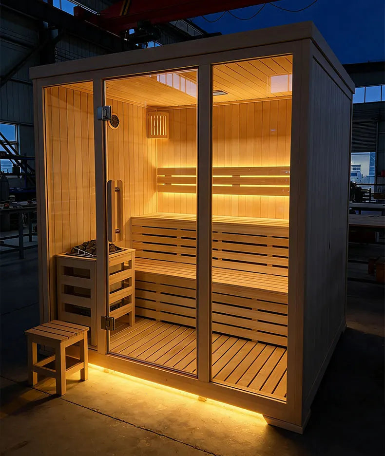 Customizable 2 Person Mini Infrared Sauna Hemlock Wood Low EMF Far Infrared Heaters for Home Detox Health Relaxation