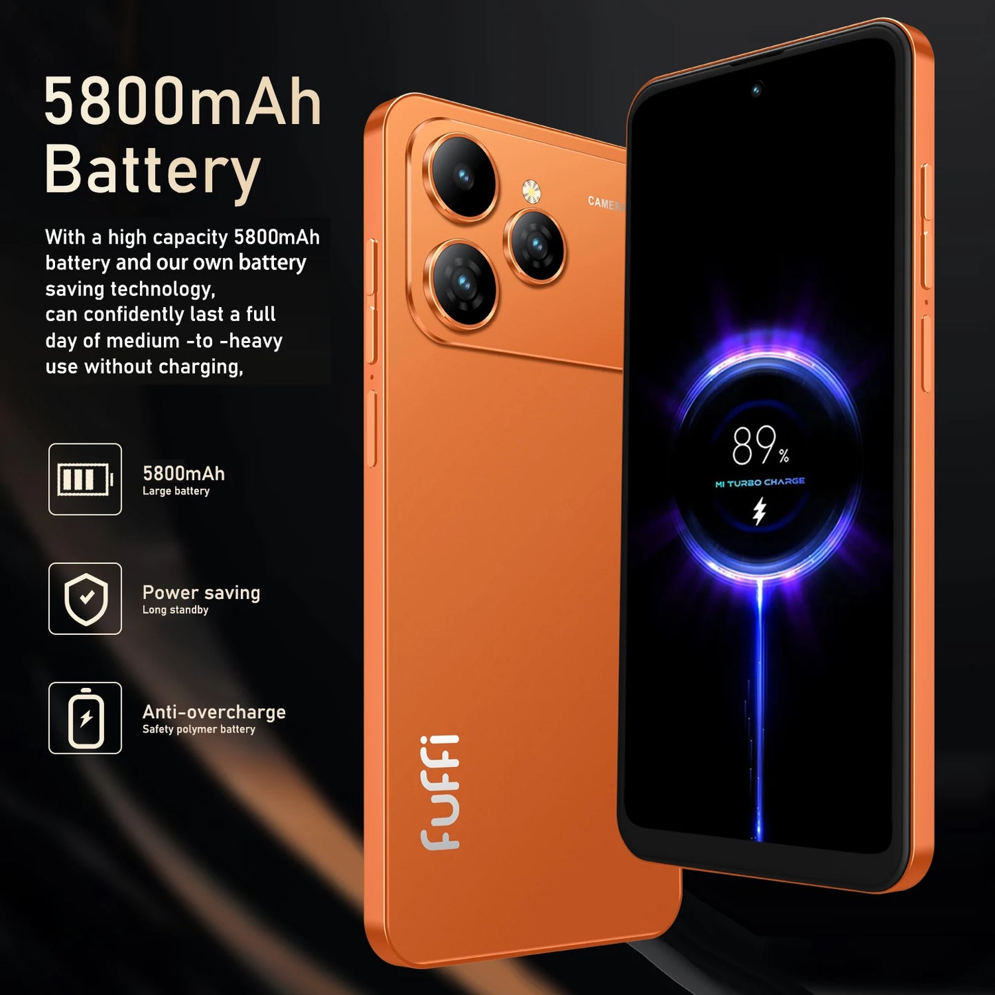 FUFFI Global Vision I17 Pro Max Smartphone Android 5800mAh 8G RAM 512GB ROM 6.56 Inch 720x1612HD 24+48MP 5G Network Mobile Phone