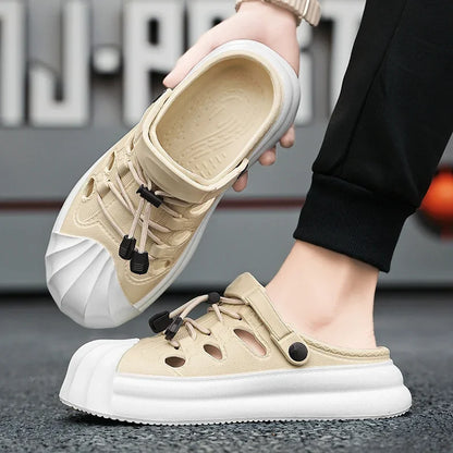 Fashion Men Sandals Summer Half Slippers Outdoor Women Beach Shoes Couple Walking Sneakers Comfortable Breathable Casual Shoes