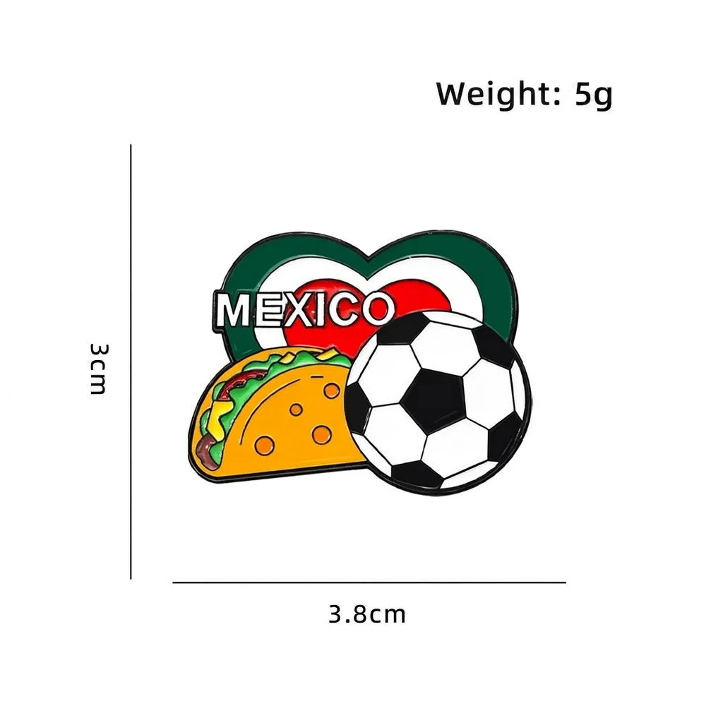 Sports Decoration Brooch Compact 2026  Souvenir Soccer Commemorative Brooch Delicate North America Football Pin
