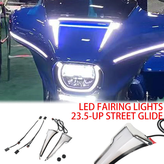 Upgrade Amber LED Front Turn Signal Lights DRL For Harley Touring CVO Street Glide Electra Glide 2023 2024 2025