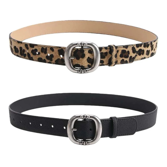 Leopard Print Belt Women's Fashion Casual Versatile Jeans Accessories Girdle Gothic Retro Pu Leather Pin Buckle Waistband