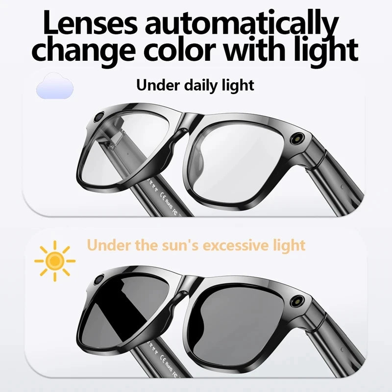 Xiaomi 8K AI Smart Glasses HD Photochromic Multifunction Bluetooth Calling Voice Assistant Music Player Translate Camera Glasses