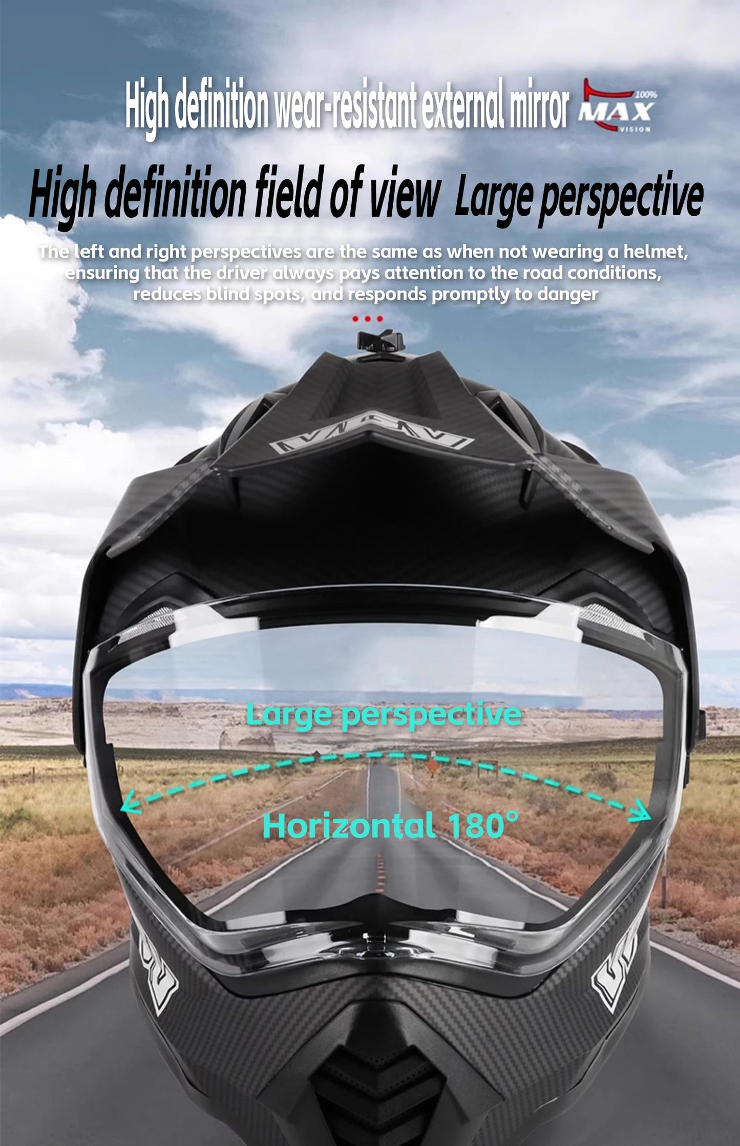 VGV motorcycle rally helmet buy one get three free, with a wide field of view design, suitable for off-road/downhill enthusiasts