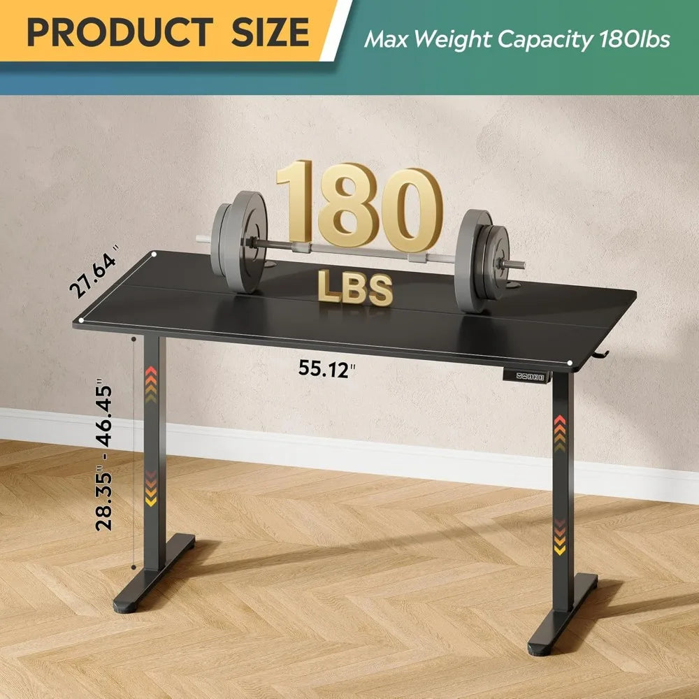 Adjustable Electric Standing Desk, 55 x 28 Inches, Deep 28 Inch Desktop for Sit-Stand Use