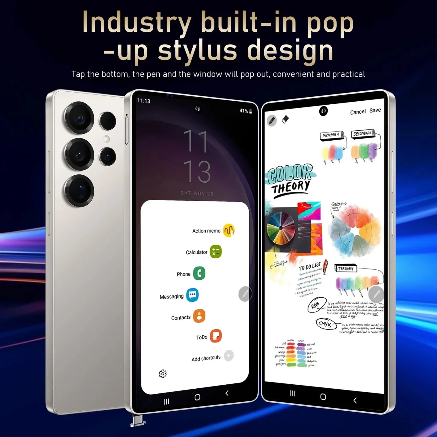 FUFFI Global Vision X26 Pro Max Smartphone Android 12 8GB RAM 512GB ROM 6.8 Inch Phone 1920x1080HD 48MP 5G Network Mobile Phones