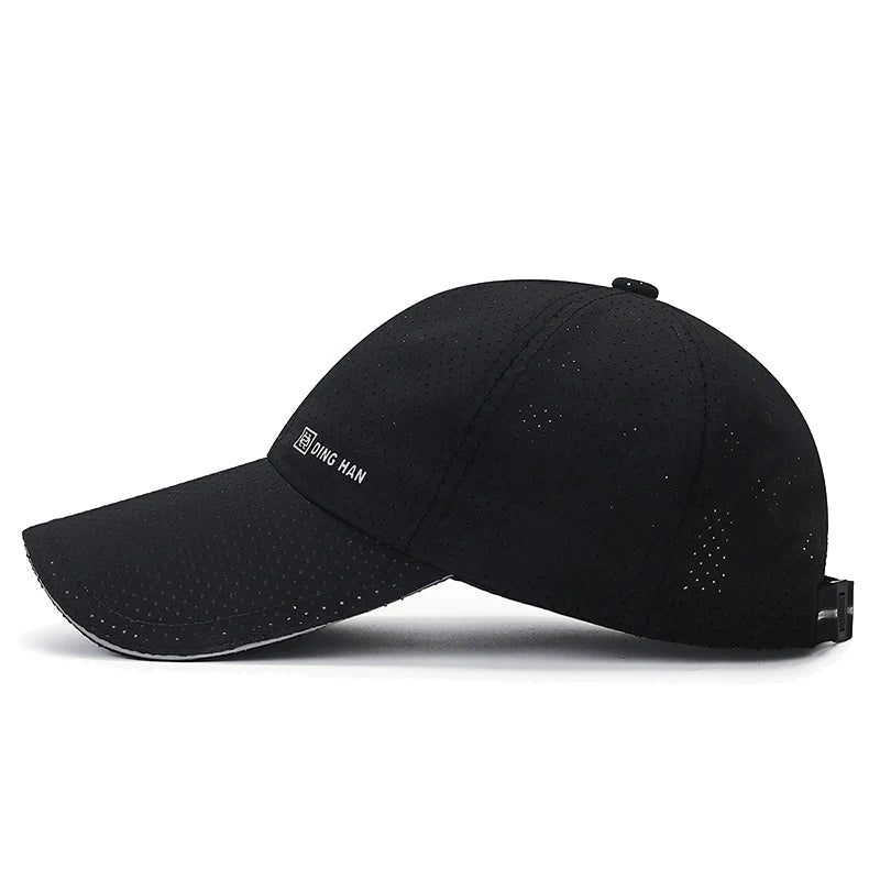 Extended Brim Summer Breathable Perforated Quick-Drying Adjustable Baseball Cap Sun Hat Trucker Caps Dad Hats