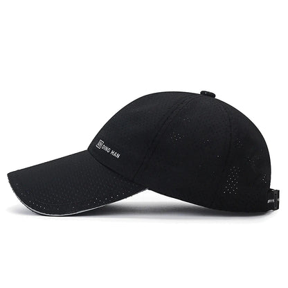 Extended Brim Summer Breathable Perforated Quick-Drying Adjustable Baseball Cap Sun Hat Trucker Caps Dad Hats