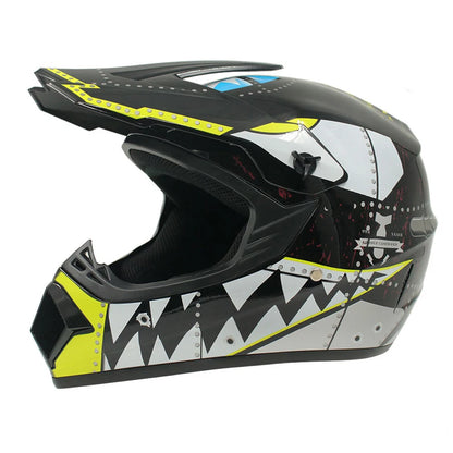Motocross and Off-Road Helmet Set - Extreme Youth Challenge Full Helmet, Goggles, Gloves, and Protective Gear
