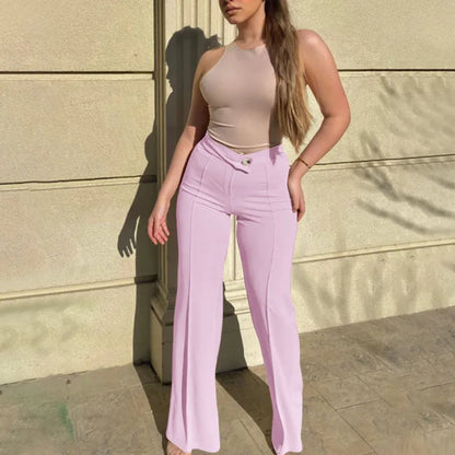 Women Flared Wide-leg Pants New 2026 Fashion Temperament Commuting Pants Versatile Fashionable Casual Wide Leg Pants Trousers