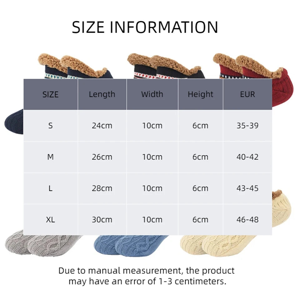 Thermal Mens Slipper Socks Fluffy Winter Warm Non-slip Floor Socks Thickened Home Sleeping Soft Snow Socks Sleep Carpet Socks