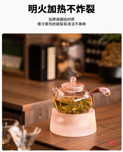 High Borosilicate Glass Teapot Thickened High Temperature Resistance Side-handle Pot Small Household Anti-scald Green Tea Teapot