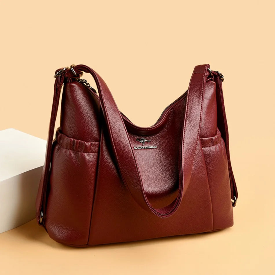 High Quality Soft Pu Leather Shoulder Bags for Women Women Bags Luxury Designer Multifunction Travel BackPack Commuter Handbags