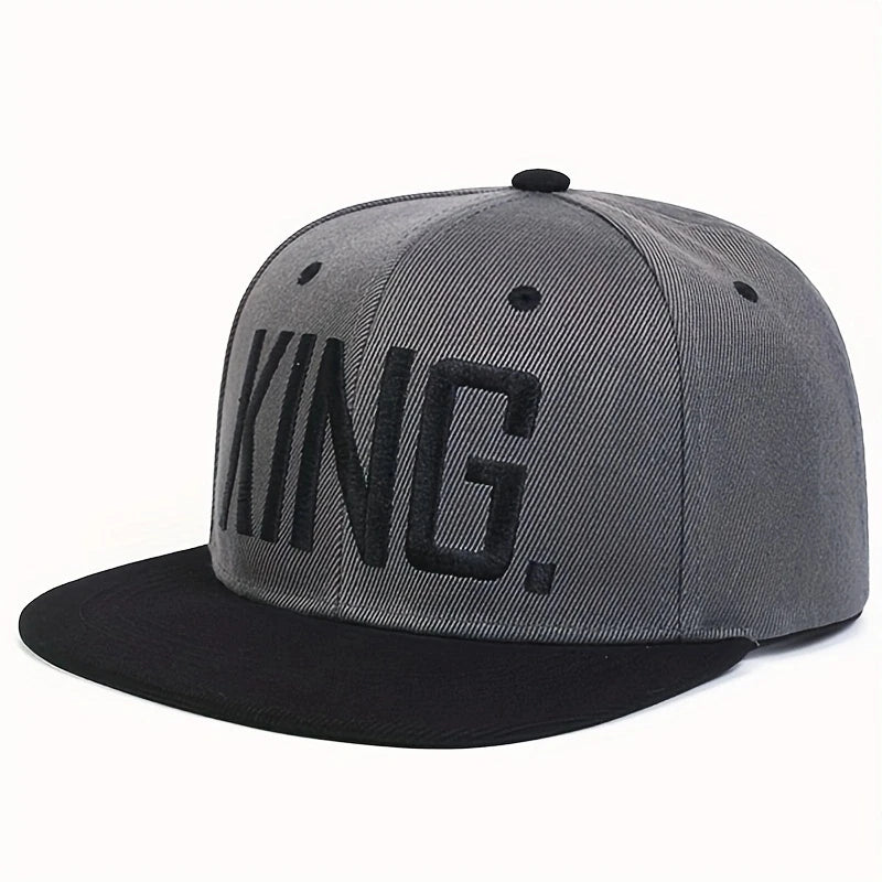 1piece Unisex King Letter Embroidery Hip Hop Hat Outdoor Adjustable Sunscreen Leisure Hat Spring Autumn Travel Tourism Vacation