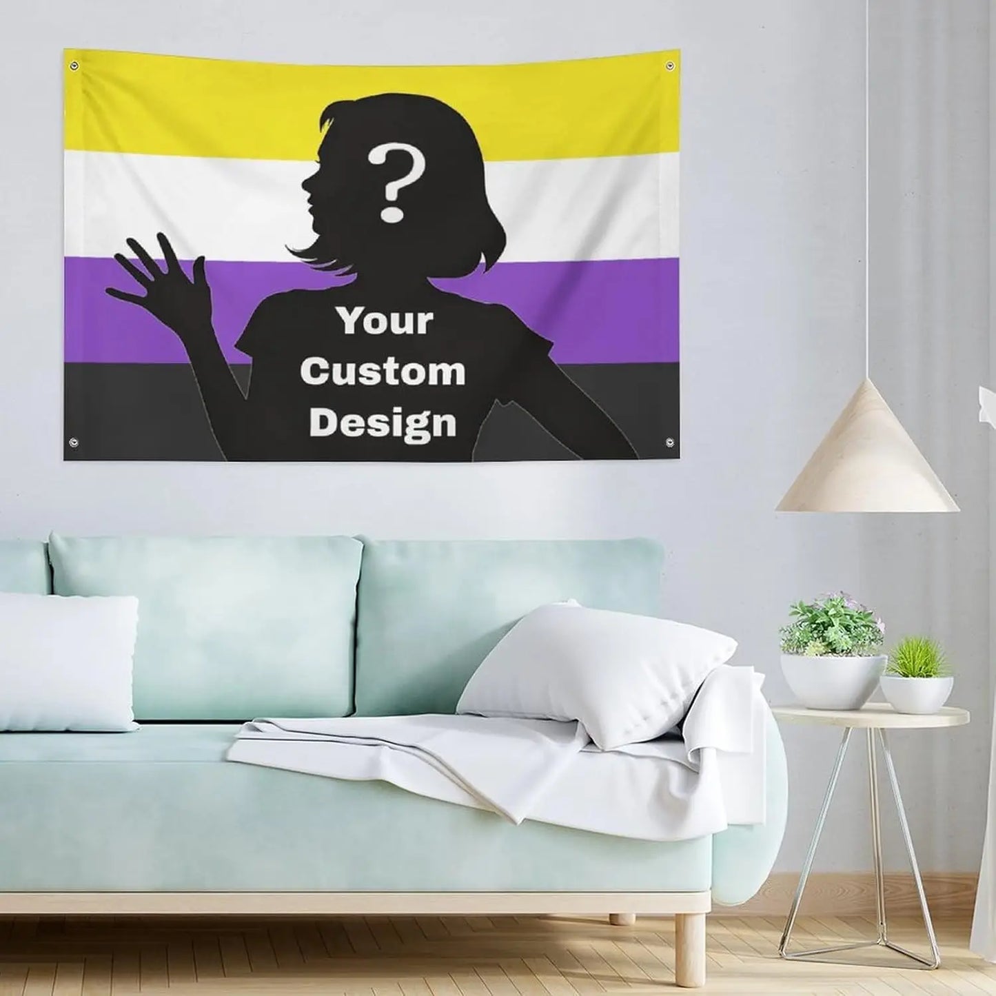 Custom Personalized Rainbow Lgbt Pride Flag, Design Your Photo for Christmas Decor Party University Dorm Bedrooms 3x5 with 4G