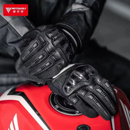 MOTOWOLF Motorcyclist Man Racing Sports Gloves Accessories Windproof Resistant All-Weather Motorcycle Gear Luvas for Men/Women