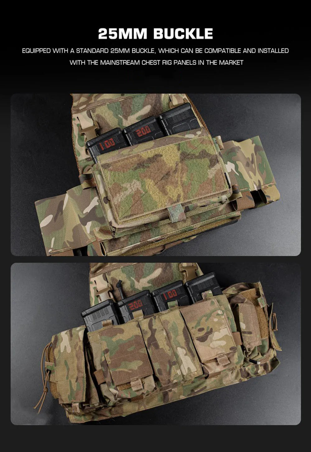 Tactical Vest Ferro FCPC Low Visibility Hunting Combat Plate Carrier 25MM Buckle Expansion CS Airsoft Games Multi-Mission Gear