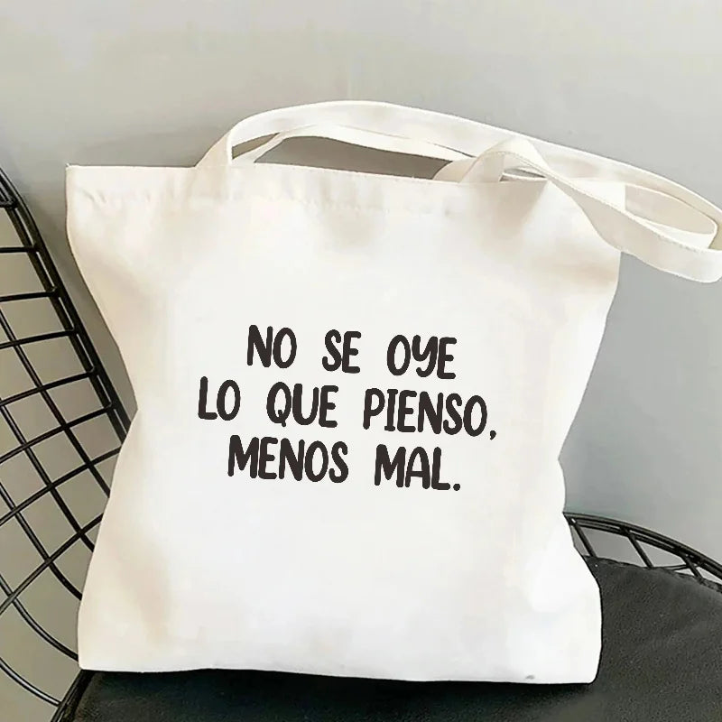Spanish Women Shoulder Bag Graphic Harajuku Shopper Bags Large Capacity Canvas Tote Handbag No Zipper Eco Casual Girl Handbags