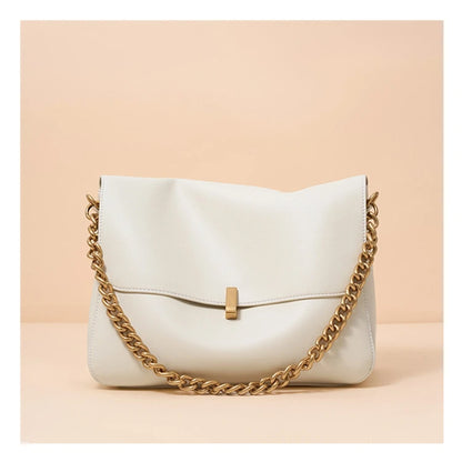 Toptrends Genuine Leather Large Chain Shoulder For Women 2026 Luxury Designer Office Messenger Bags Satchel Cow Ladies Handbags
