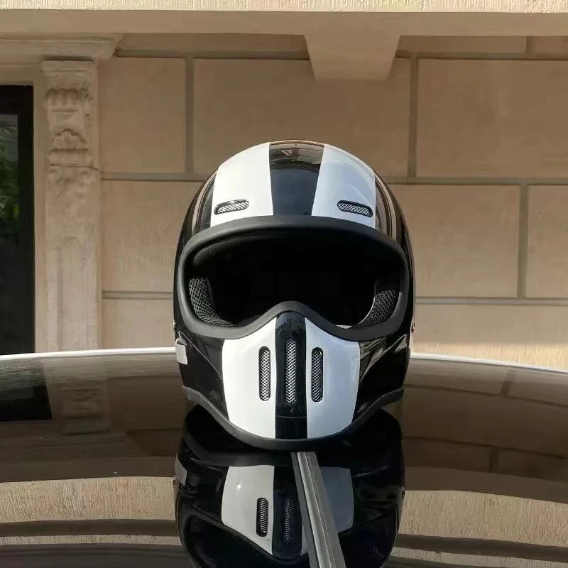 ORZ NEW Motorcycle FBR Full Face Retro Helmet Tokyo Style Motorcycle Casco Moto Japan TT Helmets Fiberglass With Clear Visor