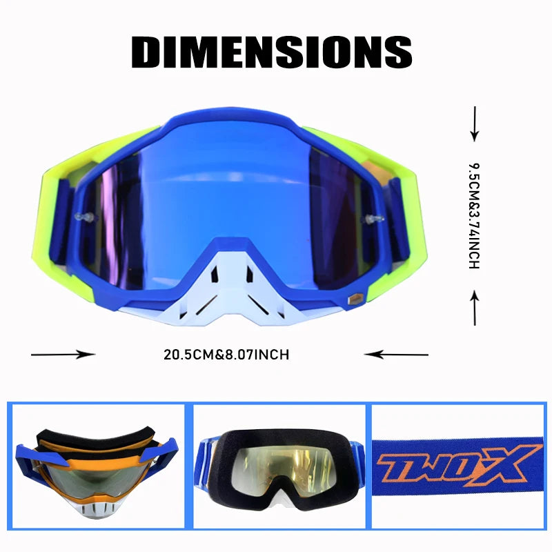 Motorcycle Glasses Dirt Bike MX Goggles Anti-Fog HD Lens Motocross Enduro Sunglasses Windproof Ski Goggles Factory Wholesale