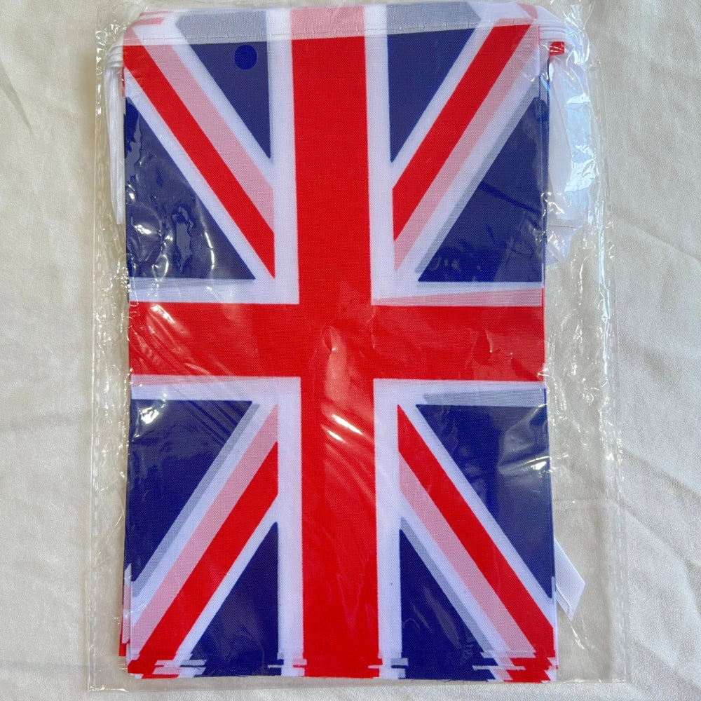 Union Jack Party 14x21cm20pcs  UK United Kingdom British FlagHanging Triangle String Jubilee Decorations Pennant Kingdom Flags B