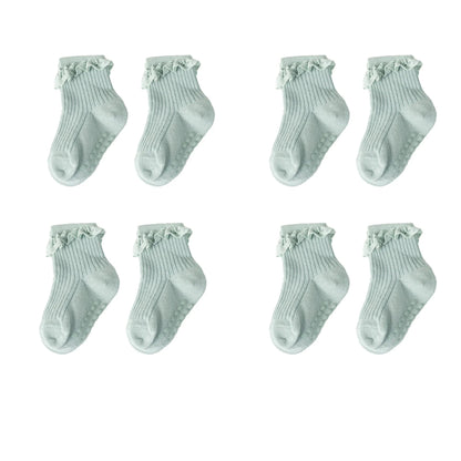 1/3/4/5pairs Cotton Pure Color Toddler Girl Lace Socks Infant Baby Girls Non-slip Socks Young Children Girl Cute Half Knee-socks