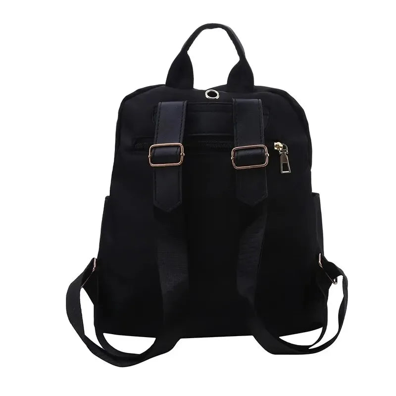 Simple Large Capacity Unisex Black Travel Backpack - Harajuku & High Street Style Student Backpack