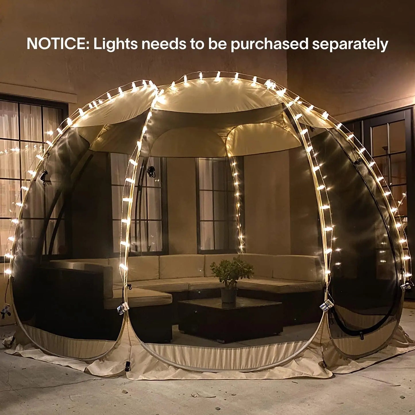 Pop Up Panoramic Mesh Tent Large Full View Mesh Tent for Backyard Patio Camping Picnic Beach Bug Proof High Ventilation