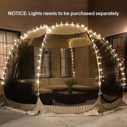 Pop Up Panoramic Mesh Tent Large Full View Mesh Tent for Backyard Patio Camping Picnic Beach Bug Proof High Ventilation