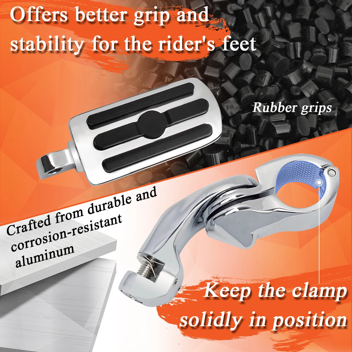 1.25" Highway Pegs Adjustable Footpeg Short for Harley Touring Road King Road Glide Electra Glide Street Glide Sportster Softail